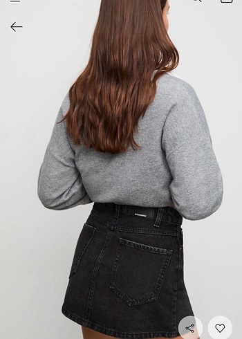 stradivarius denim mini etek - Görsel 2