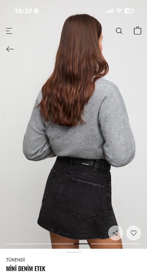 stradivarius denim mini etek - Görsel 2