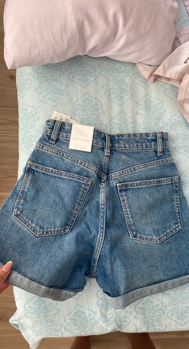 zara yüksek bel kot şort - Görsel 5