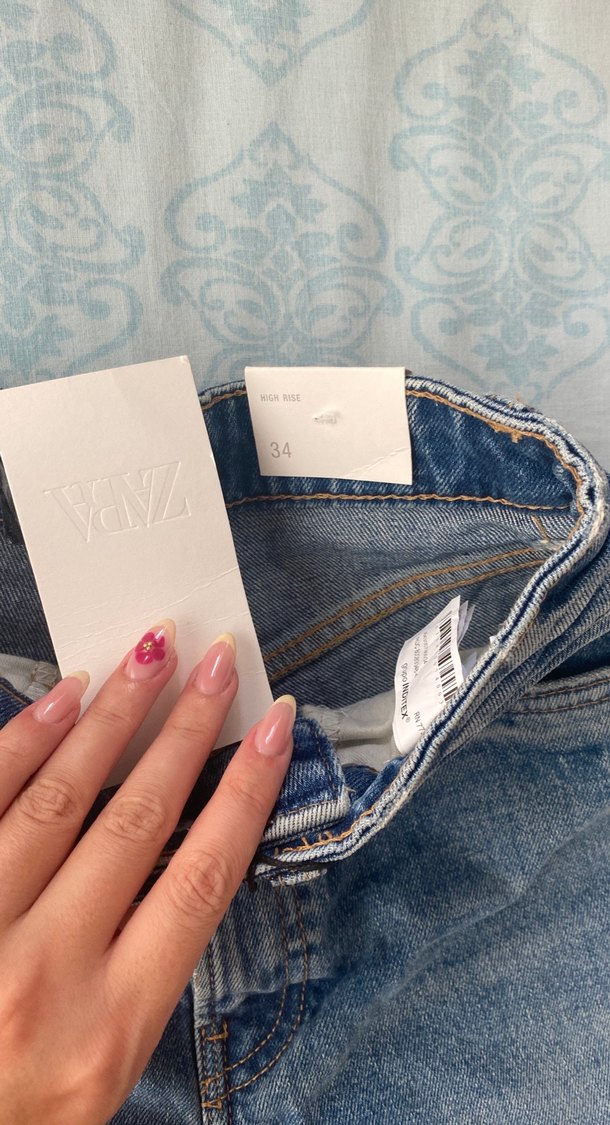 zara yüksek bel kot şort - Görsel 4