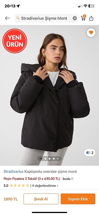 stradivarius şişme mont