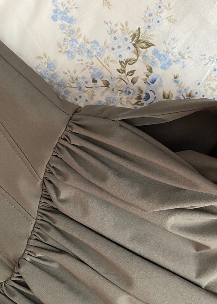 zara korseli kısa gri elbise - Görsel 4