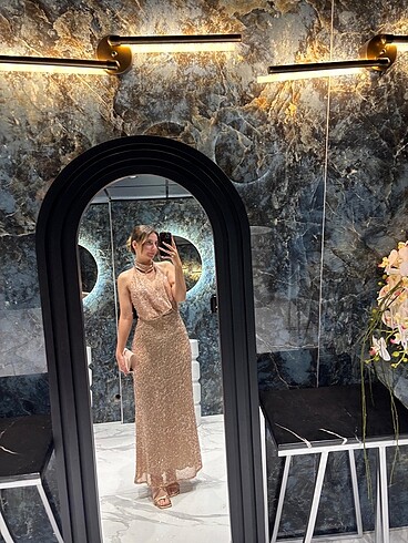 Zara zara payetli midi elbise