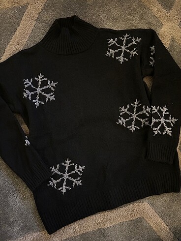 Butik Kazak Zara Süveter Siyah Christmas