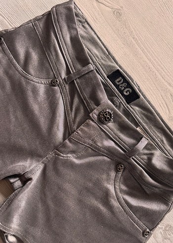 D&G Gri Mini Deri Şort - Görsel 3