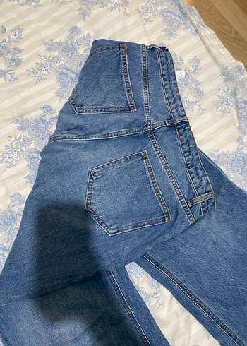 40 Beden mavi Renk Kadın Mavi Bol Kesim Kot Pantolon