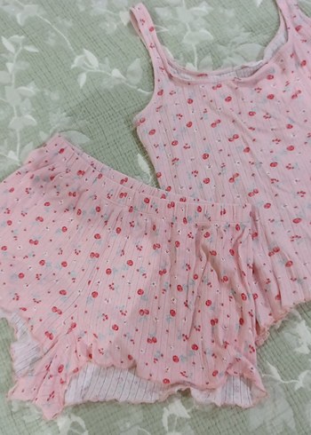 penti Pembe Kolsuz Mini Pijama Takımı