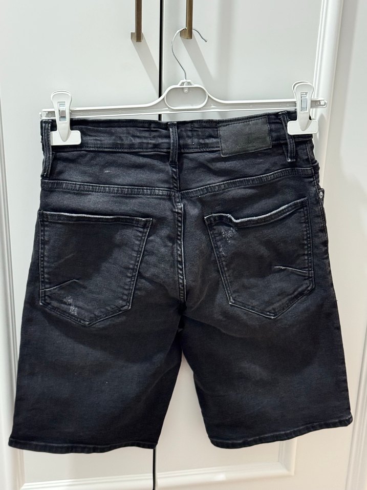 Gri Bol Kesim Erkek Kot Şort - Görsel 2