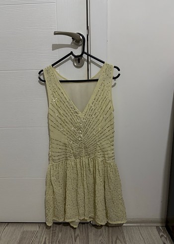 Boncuk İşlemeli Bej Bohem Elbise - Görsel 2