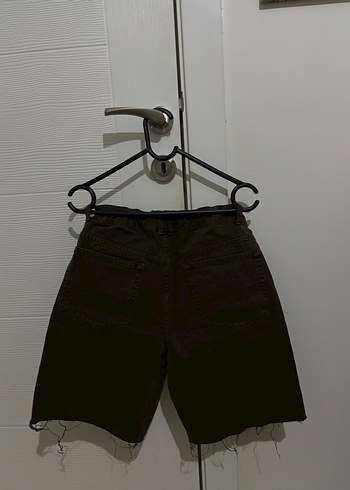 Kadın Kahverengi Salaş Denim Şort - Görsel 2