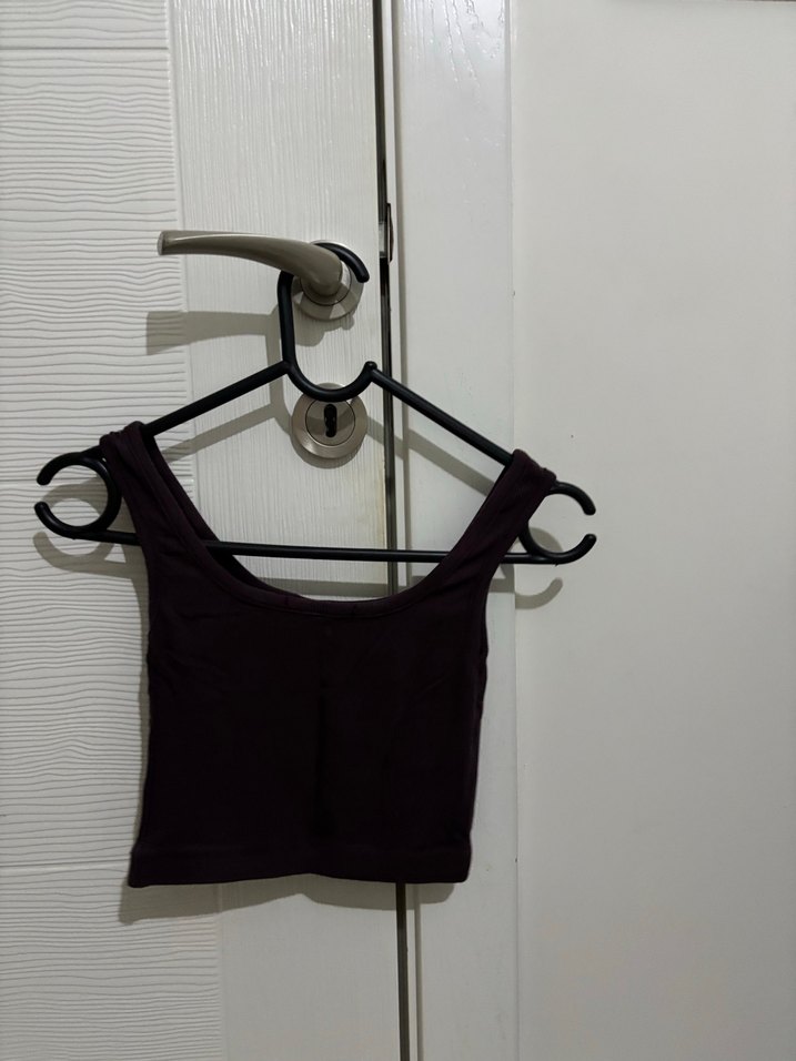 mürdüm crop bluz - Görsel 2