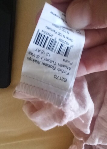 1,5 Yaş Beden pembe Renk Muslin tulum