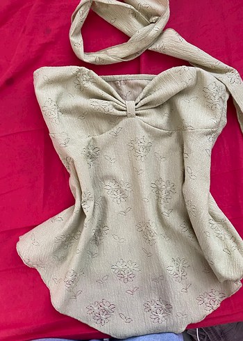 Dantel Detaylı Straplez bluz - Görsel 5