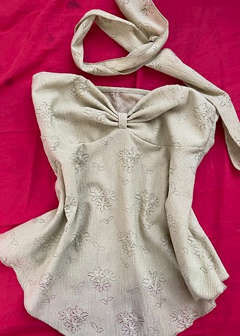 Dantel Detaylı Straplez bluz - Görsel 4