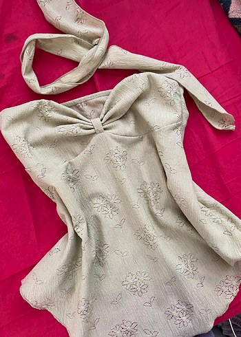 Dantel Detaylı Straplez bluz - Görsel 8