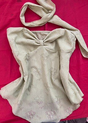 Dantel Detaylı Straplez bluz - Görsel 2