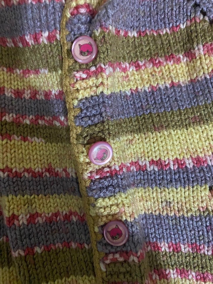 Kız Çocuk Çok Renkli Örgü Yelek - Görsel 4