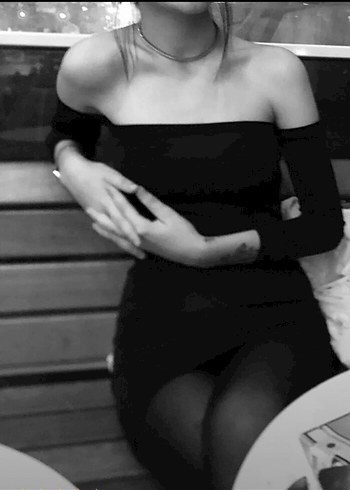 Siyah Straplez Uzun Kollu Mini Elbise - Görsel 3