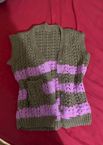 Çok Renkli Örgü çocuk Süveter - Görsel 3