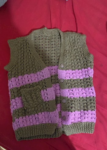 Çok Renkli Örgü çocuk Süveter - Görsel 9