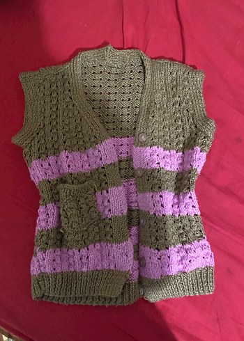 Çok Renkli Örgü çocuk Süveter - Görsel 6