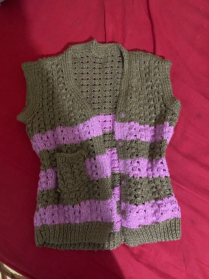 Çok Renkli Örgü çocuk Süveter - Görsel 2