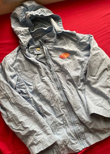 Kapüşonlu mavi Yağmurluk - Görsel 4