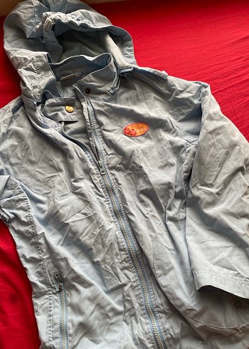 Kapüşonlu mavi Yağmurluk - Görsel 5