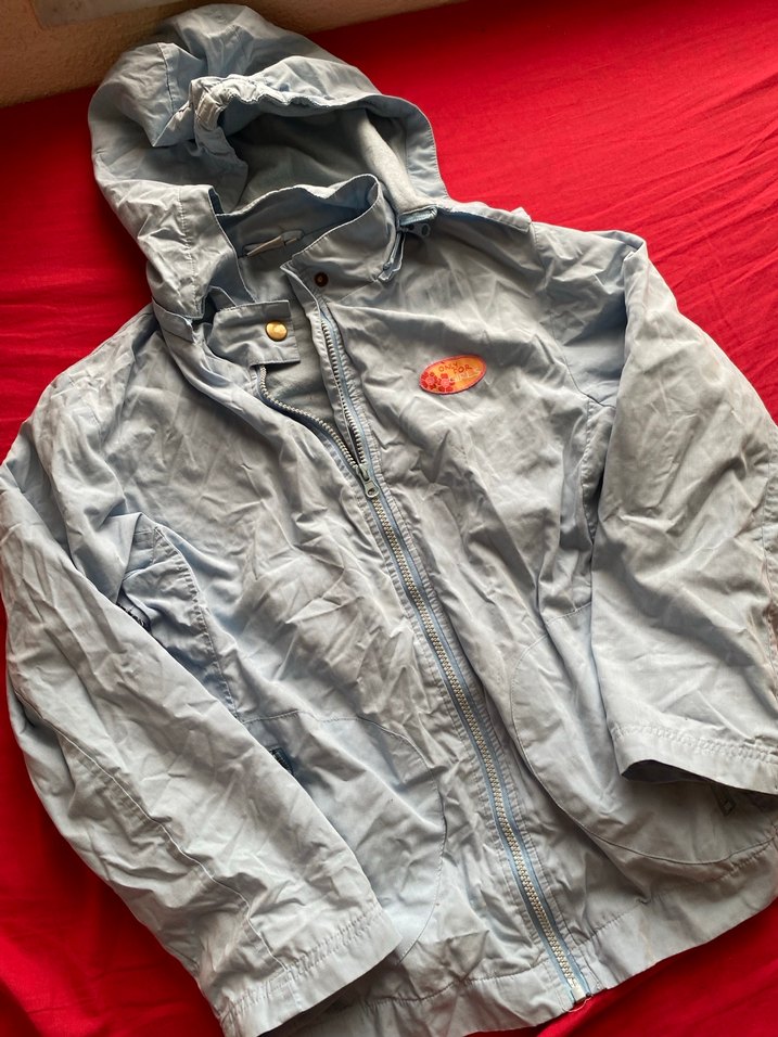 Kapüşonlu mavi Yağmurluk - Görsel 4