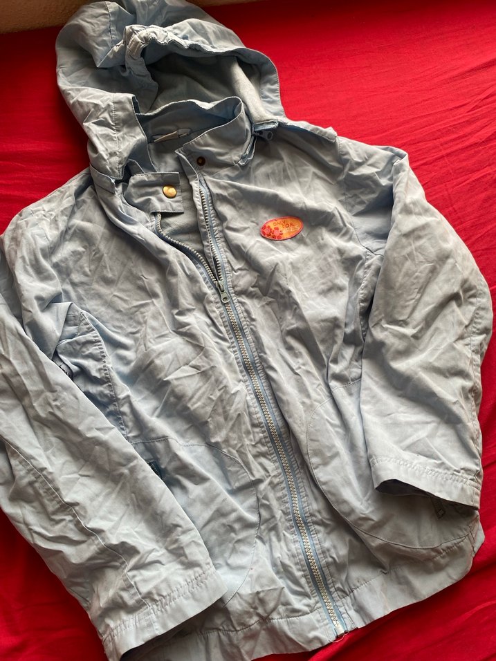 Kapüşonlu mavi Yağmurluk - Görsel 3