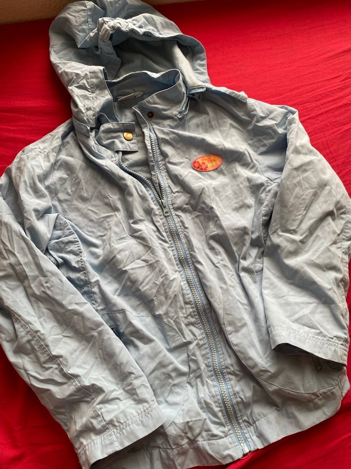 Kapüşonlu mavi Yağmurluk - Görsel 2