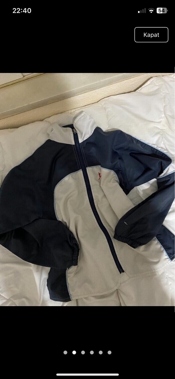 Fermuarlı kadın Spor Mont - Beyaz & Koyu Lacivert - Görsel 2