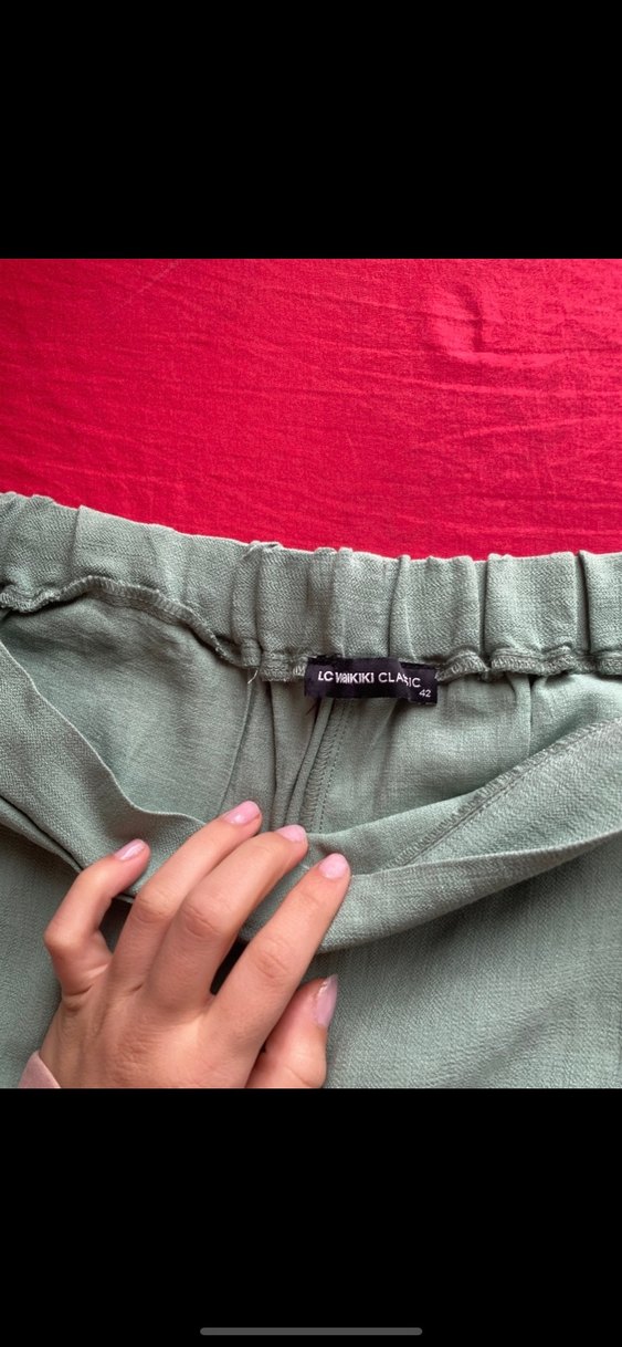 Gri Keten Mini Bol Kesim Şort - Görsel 3