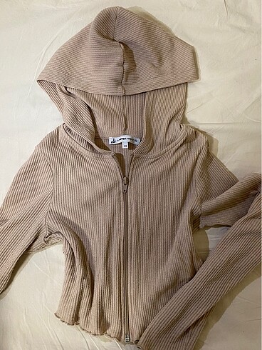 Urban Outfitters Koton Fermuarlı krem Bluz