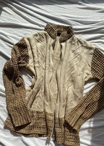 Bohem Tarzı Bej Örgü Kadın Kazak - Görsel 4