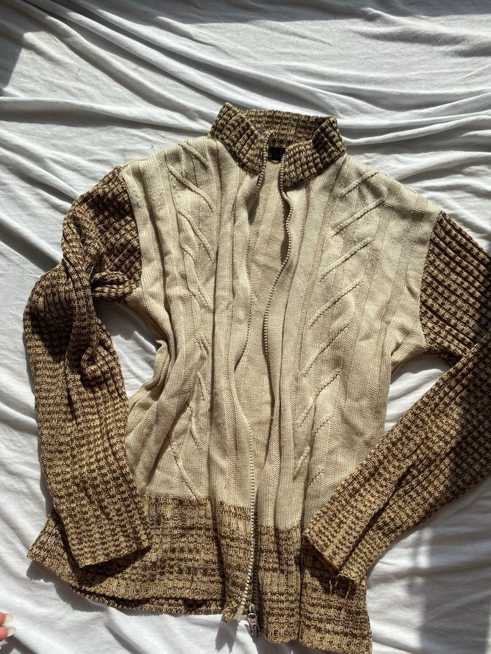 Bohem Tarzı Bej Örgü Kadın Kazak - Görsel 4