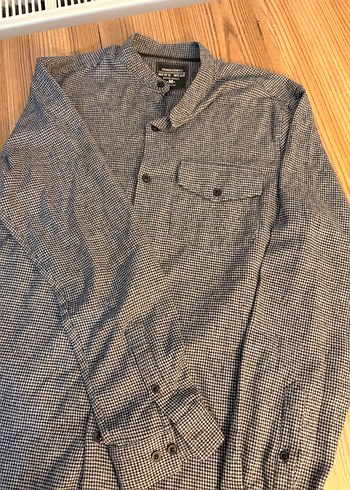 Gri Erkek Düğmeli Uzun Kollu Gömlek - Görsel 4