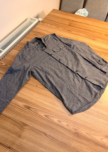 Gri Erkek Düğmeli Uzun Kollu Gömlek - Görsel 3