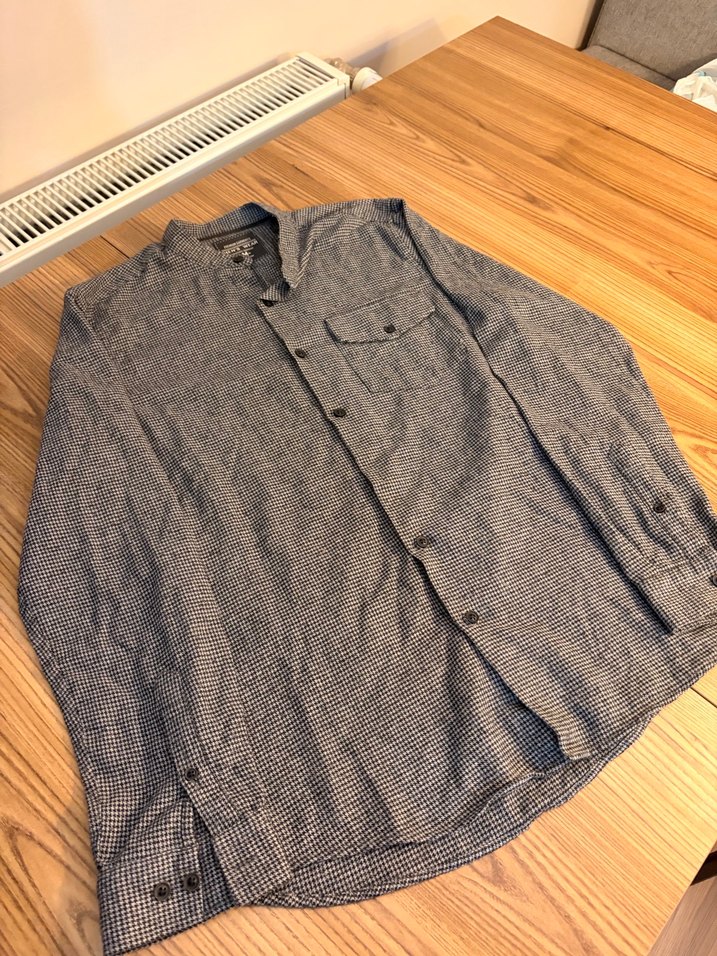 Gri Erkek Düğmeli Uzun Kollu Gömlek - Görsel 2