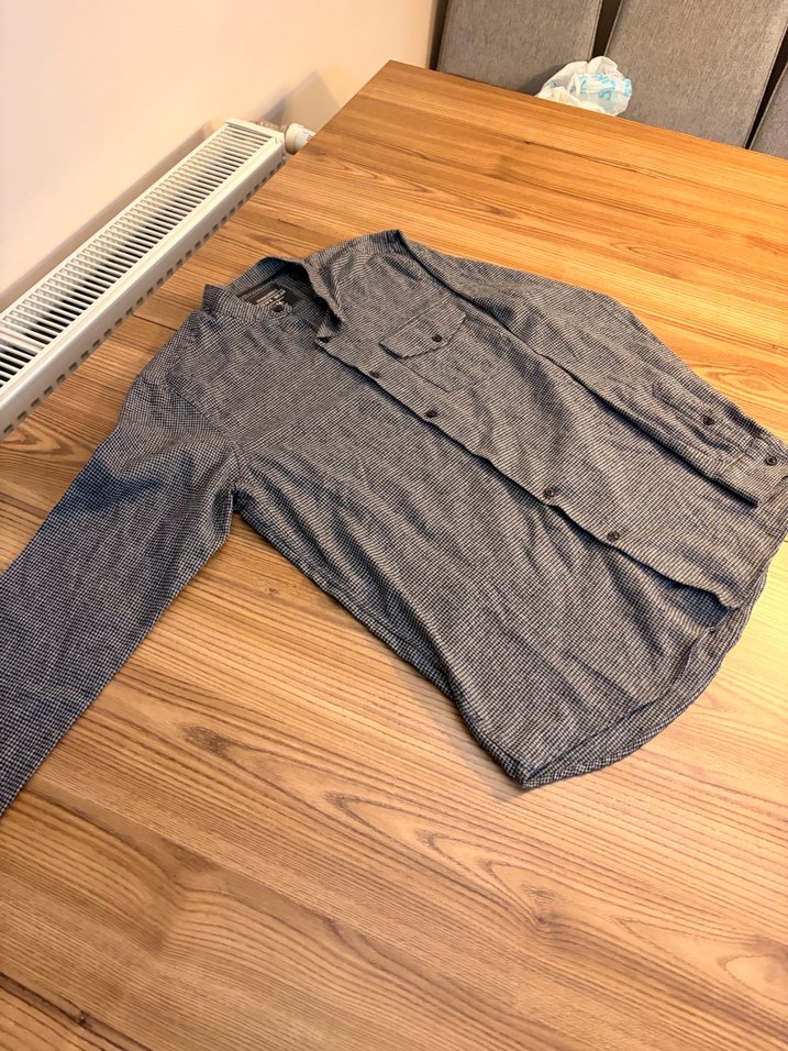 Gri Erkek Düğmeli Uzun Kollu Gömlek - Görsel 3