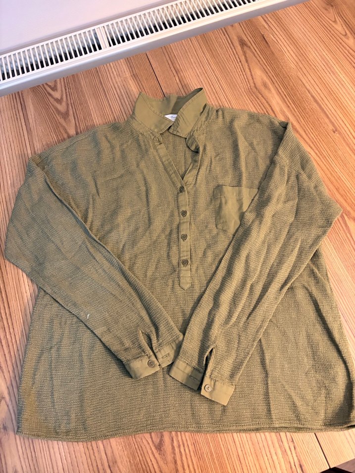 Erkek Keten Gömlek Uzun Kollu Düğmeli - Görsel 3