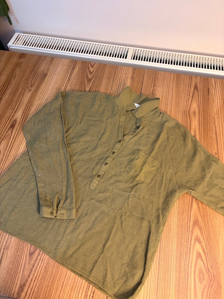 Erkek Keten Gömlek Uzun Kollu Düğmeli - Görsel 2