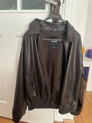PULL BEAR ACI KAHVE DERİ CEKET
