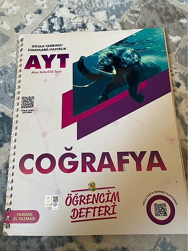 Ayt coğrafya öğrencim defteri