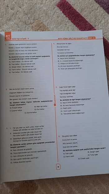 Ayt edebiyat soru bankası benim Hocam yayınları