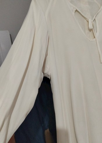 Uzun Beyaz Bohem Kadın Elbise - Görsel 3