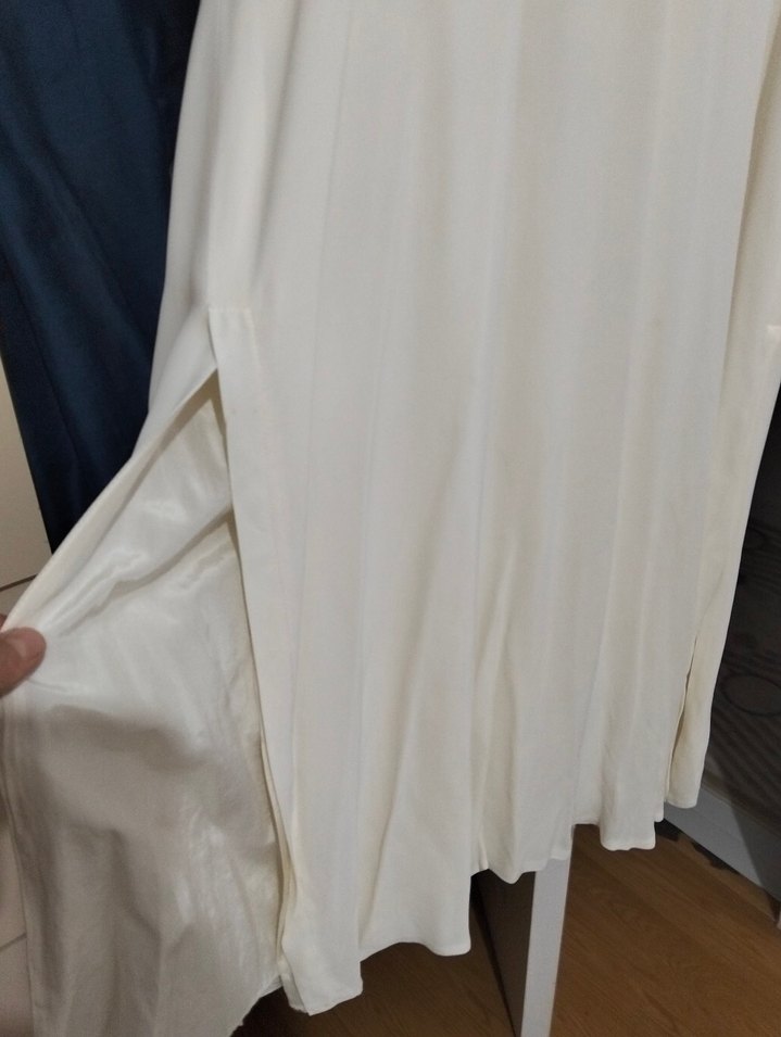 Uzun Beyaz Bohem Kadın Elbise - Görsel 4