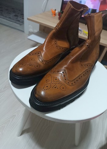 Yeni Sifir Klasik Kosele Kahverengi Deri Erkek Bot - Görsel 3