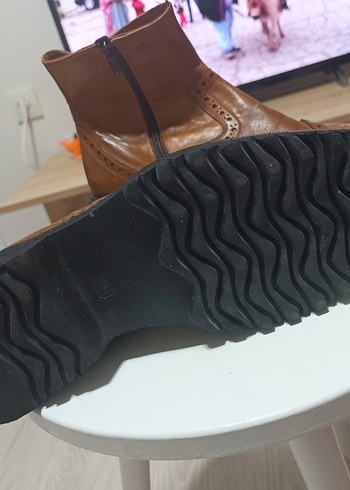 Yeni Sifir Klasik Kosele Kahverengi Deri Erkek Bot - Görsel 4