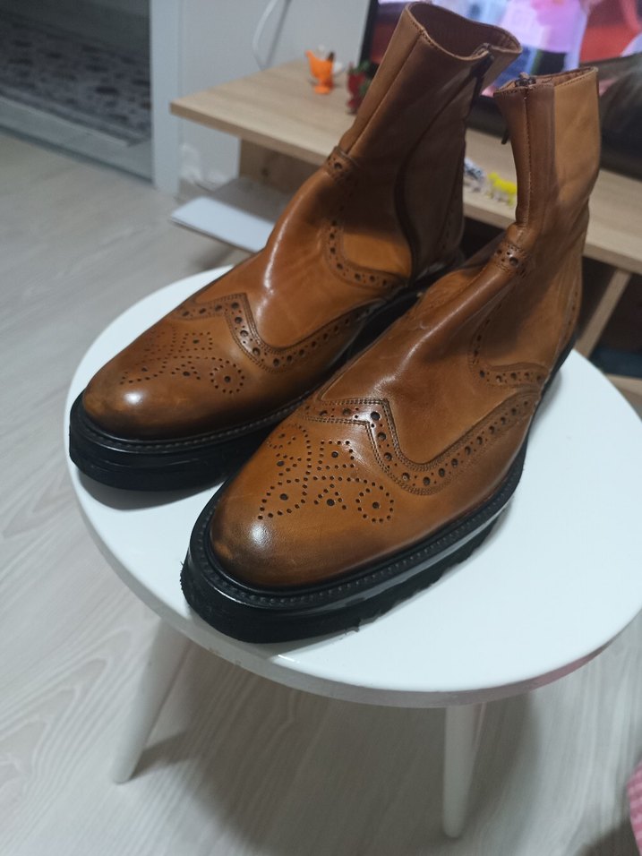 Yeni Sifir Klasik Kosele Kahverengi Deri Erkek Bot - Görsel 3